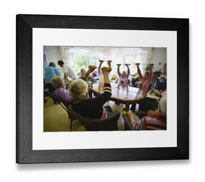 Framed Print : Exemplary care in old people's homes