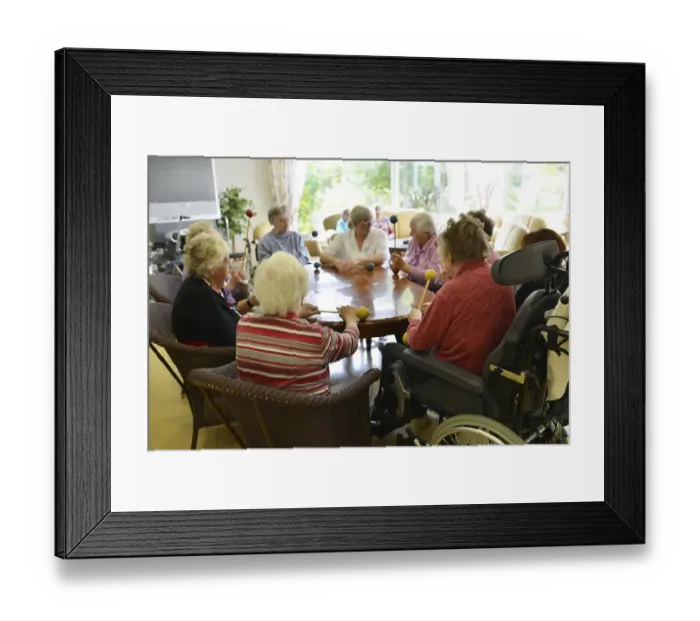 Framed Print : Exemplary care in old people's homes