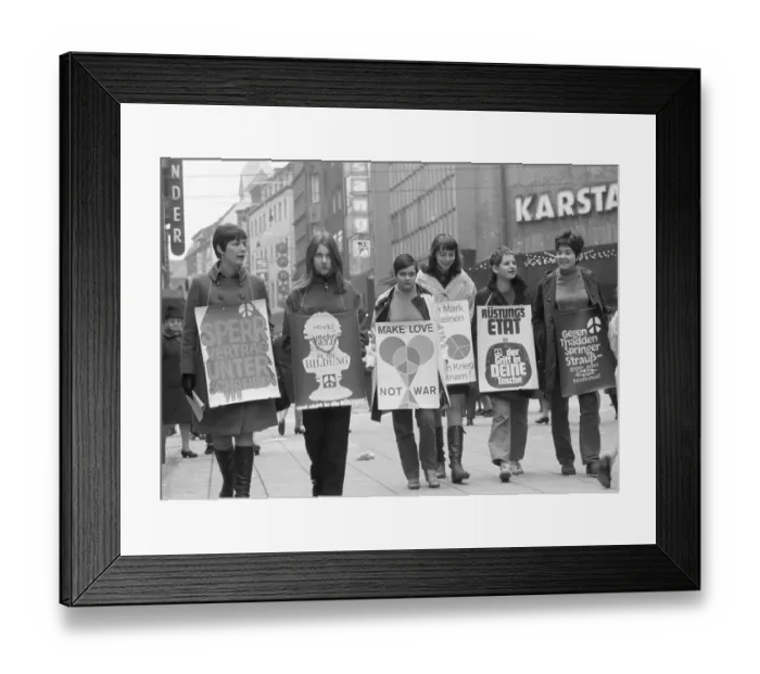 Framed Print : The Easter March 1969, here in Essen on 5