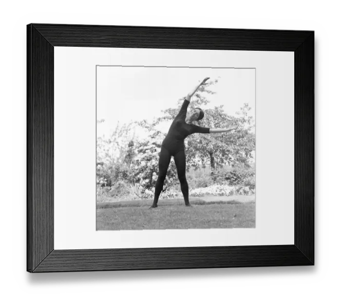 Framed Print : Exercise 60 years ago, demonstrated here in Dortmund in 1966 with Hella gymnastics in a park