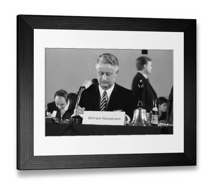 Framed Print : The 18th Party Congress of the Christian Democratic Union of Germany (CDU) was held in Duesseldorf on 25 January 1971