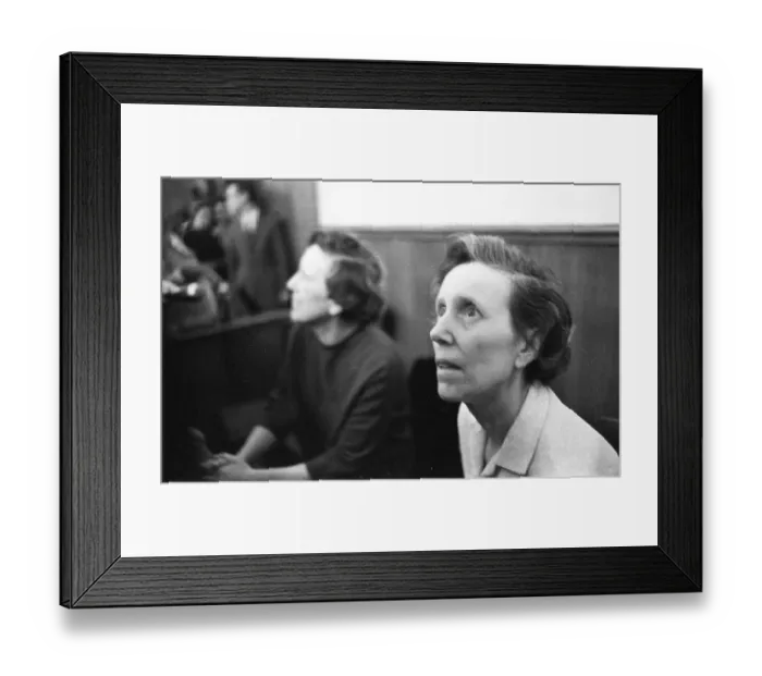 Framed Print : In 1967, four Rebbert sisters staged a film-like performance in front of the Dortmund Regional Court