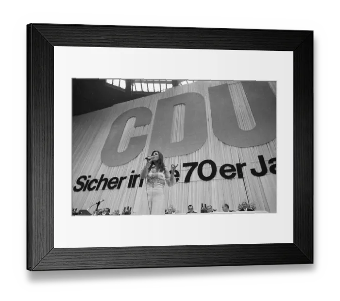 Framed Print : With the slogan Safe into the 70s Framed Print : With the slogan Safe into the 70s