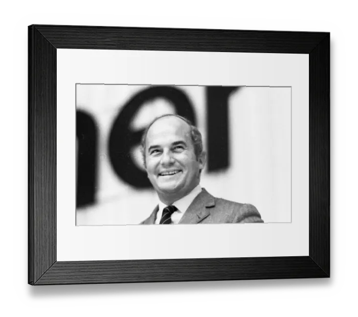 Framed Print : With the slogan Safe into the 70s