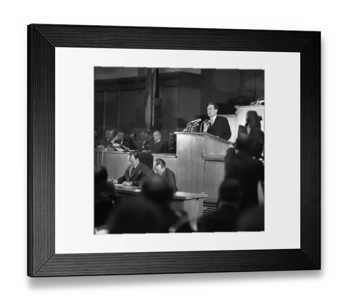 Framed Print : Session of the North Rhine-Westphalian Parliament in 1965 in Duesseldorf