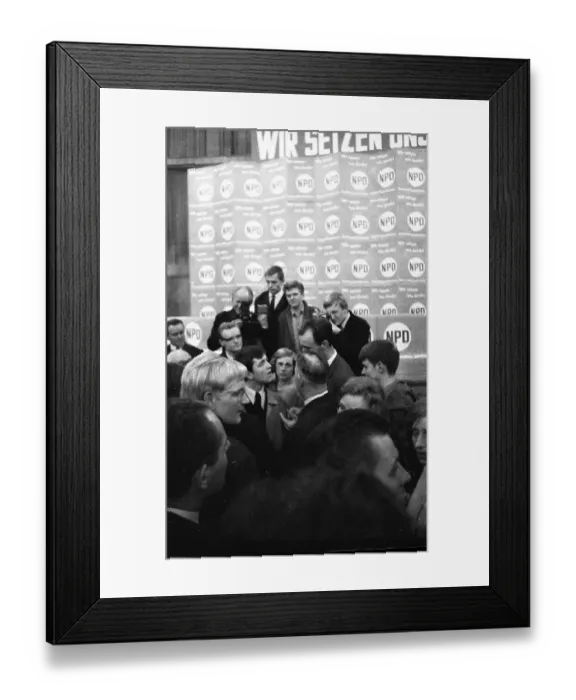 Framed Print : Election campaign for the 1966 Bundestag elections of the parties