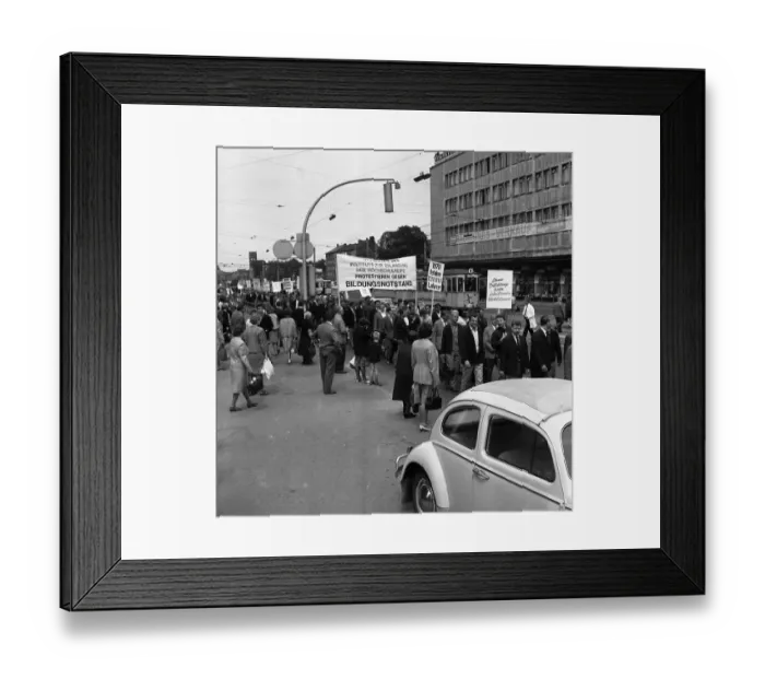 Framed Print : Students demonstrated, here in Hanover on 7 Framed Print : Students demonstrated, here in Hanover on 7
