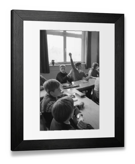 Framed Print : Pupil and teacher in a secondary school in Bochum in 1965