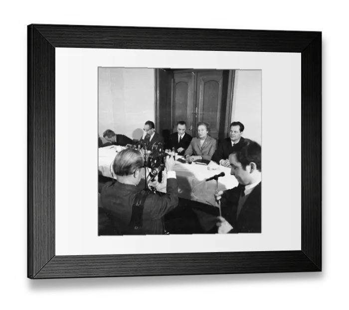 Framed Print : The first press conference of the KPD cadre