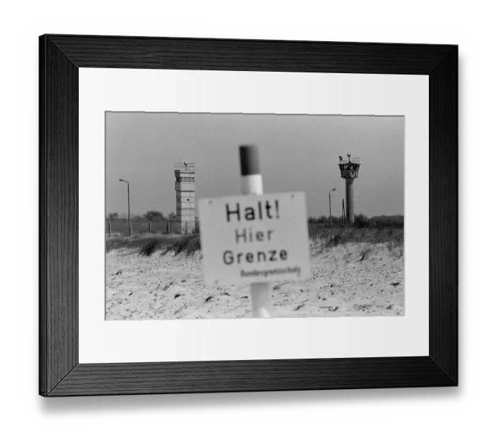 Framed Print : View of the inner-German border on the Baltic Sea
