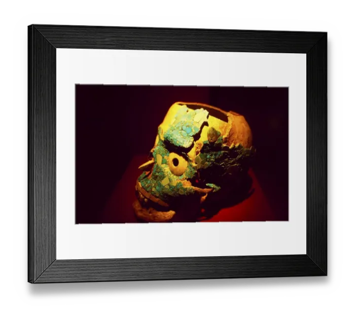 Framed Print : Mexico: a sensational archaeological find of an Inca skull in Palenque