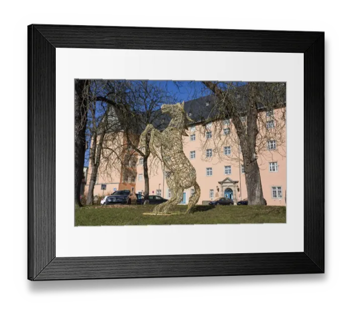 Framed Print : The Saxon Steed, Light Installation