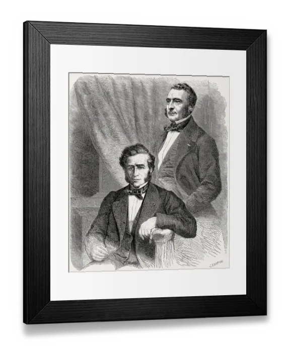 Framed Print : The Pereire brothers, prominent financiers in Paris