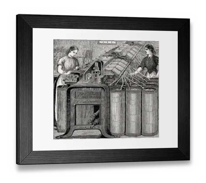 Framed Print : Cotton spinning at Walter Evans and Company Framed Print : Cotton spinning at Walter Evans and Company