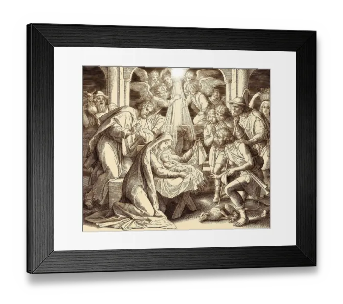 Framed Print : The birth of Jesus Christ, by Julius Schnorr von Carolsfeld