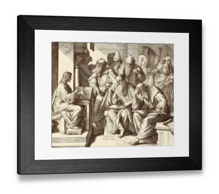 Framed Print : Twelve years old Jesus at the Temple Framed Print : Twelve years old Jesus at the Temple