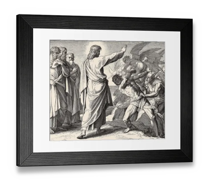 Framed Print : The exorcism of the Gerasene demoniac