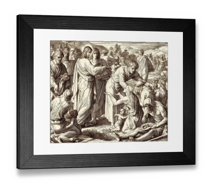 Framed Print : The Feeding of the 5, 000 people