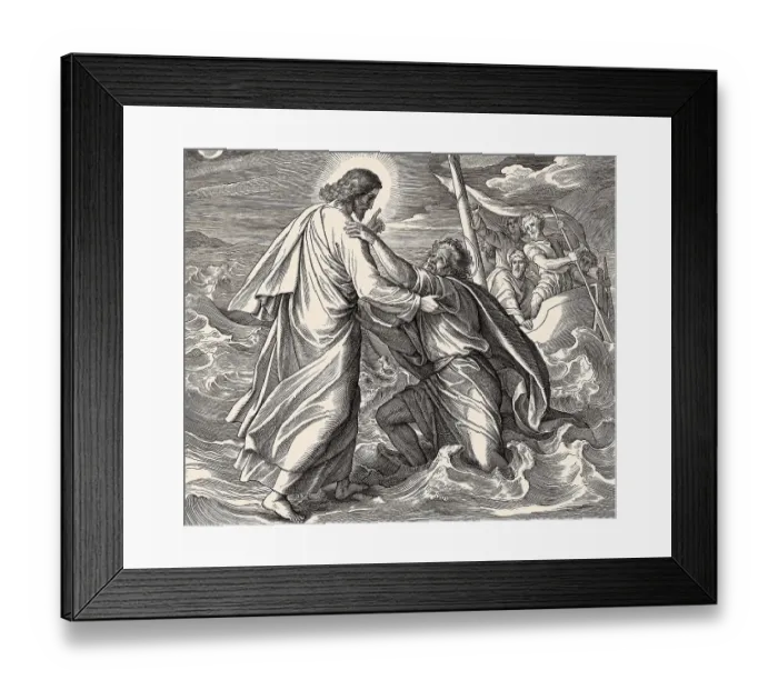 Framed Print : Jesus walking on the water, New Testament Framed Print : Jesus walking on the water, New Testament