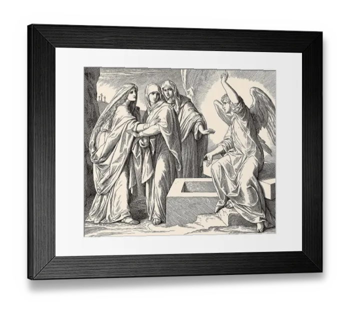 Framed Print : The Empty Tomb, New Testament, by Julius Schnorr von Carolsfeld Framed Print : The Empty Tomb, New Testament, by Julius Schnorr von Carolsfeld