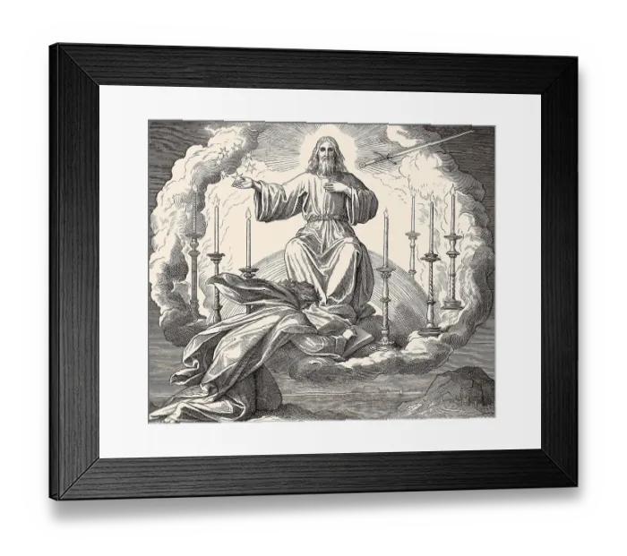 Framed Print : Vision of John on Patmos, Book of Revelation