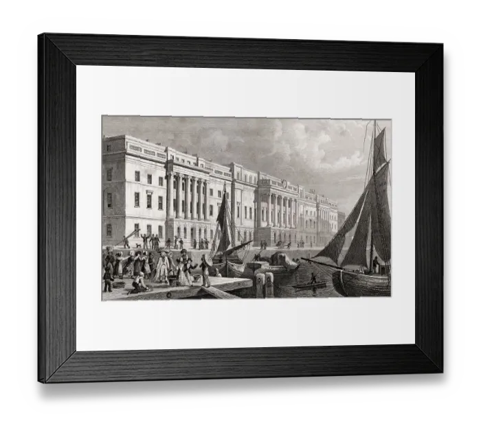 Framed Print : The Custom House, London, UK, illustration by Th Framed Print : The Custom House, London, UK, illustration by Th