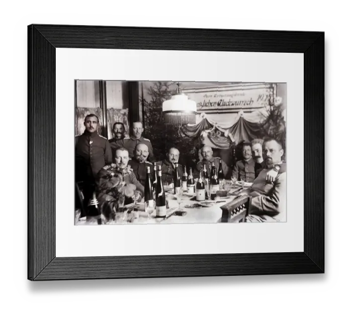 Framed Print : Group of German officers at birthday celebration