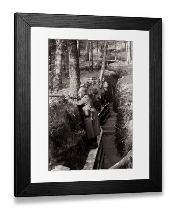 Framed Print : German soldiers in the trenches