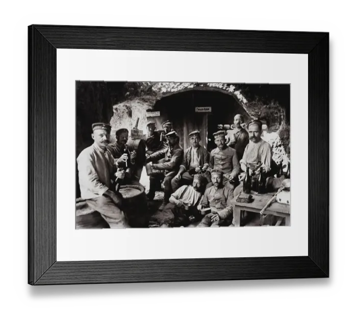 Framed Print : German soldiers in front of the cave position