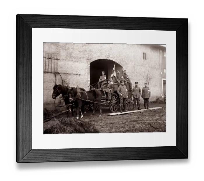Framed Print : Medic with horse and cart. First World War