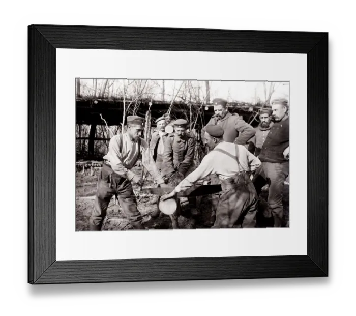 Framed Print : German soldiers building the shelter Framed Print : German soldiers building the shelter