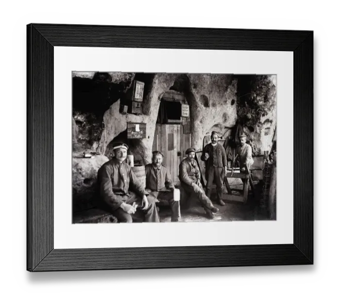 Framed Print : Five soldiers in front of the base