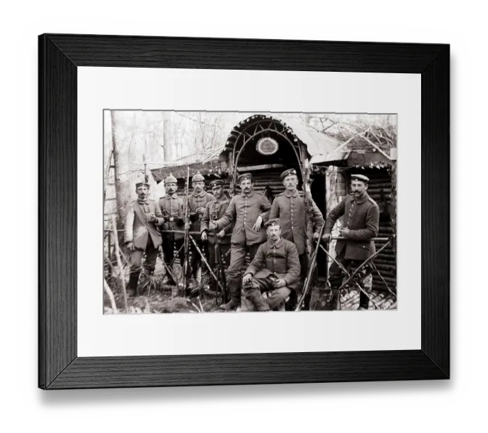 Framed Print : Eight soldiers in the winter quarter