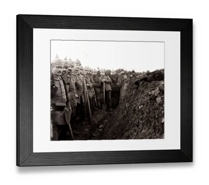 Framed Print : German soldiers digging a trench