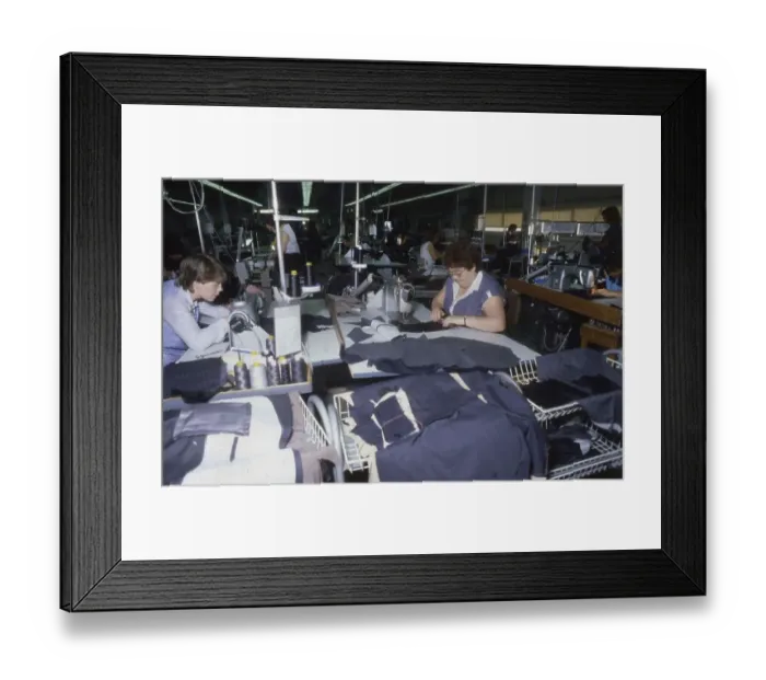 Framed Print : Bielefeld. Textile company ca. 1982