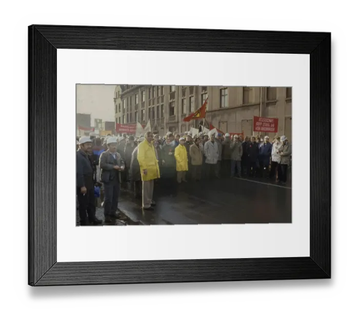 Framed Print : Rheinhausen. IG Metall warning strike and demonstration ca