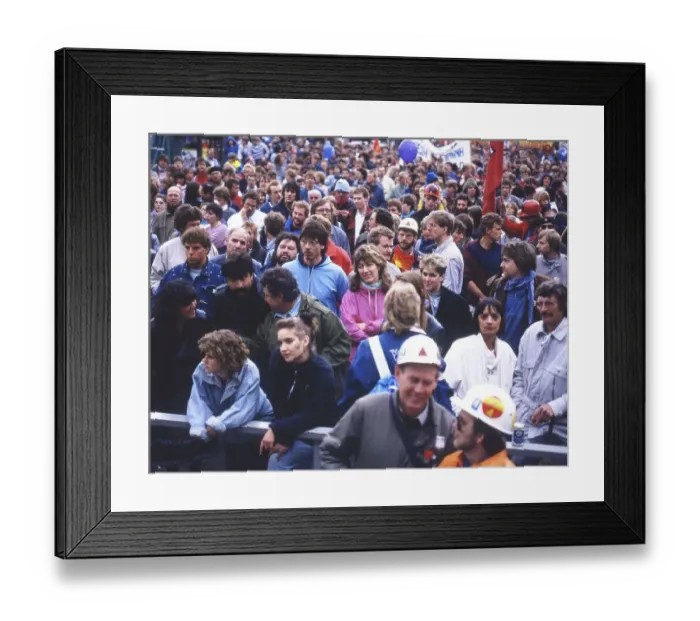 Framed Print : Ruhr area. Easter march of the opponents of nuclear weapons on 18