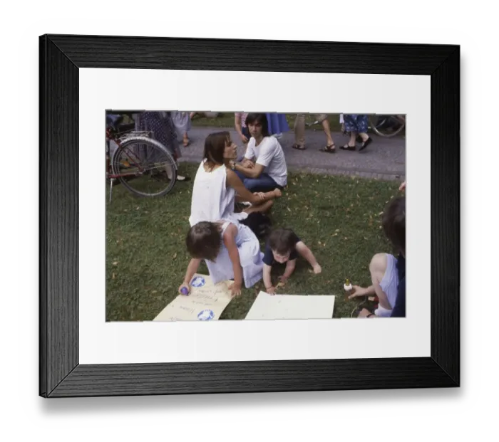Framed Print : Essen. Student demonstration against red pencils and rockets