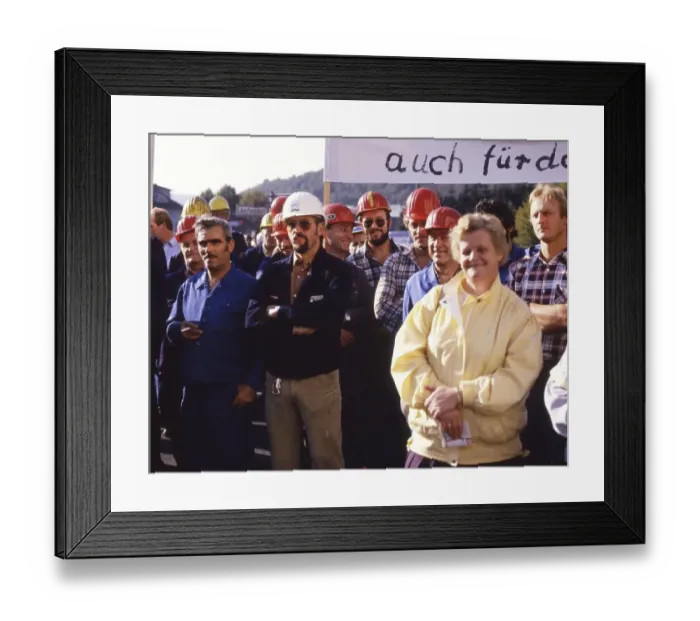 Framed Print : Siegen steelworkers on warning strike on 25 9 1986 Framed Print : Siegen steelworkers on warning strike on 25 9 1986