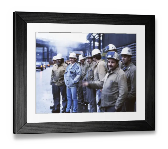 Framed Print : Bochum. Krupp Works. Steelworkers. ca. 1988-9 Framed Print : Bochum. Krupp Works. Steelworkers. ca. 1988-9