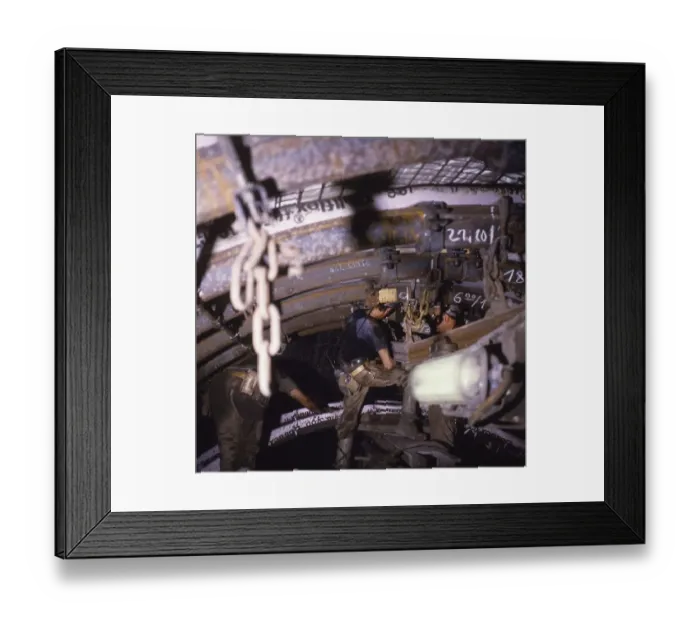 Framed Print : In operation in the roadway with the miners at hard work Framed Print : In operation in the roadway with the miners at hard work