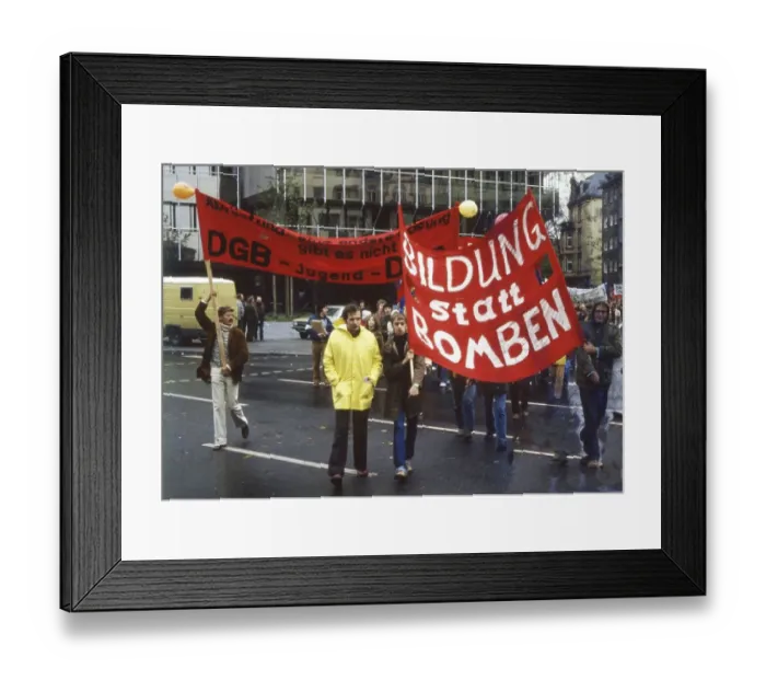 Framed Print : Offenbach. DGB demonstration against austerity policies on 16