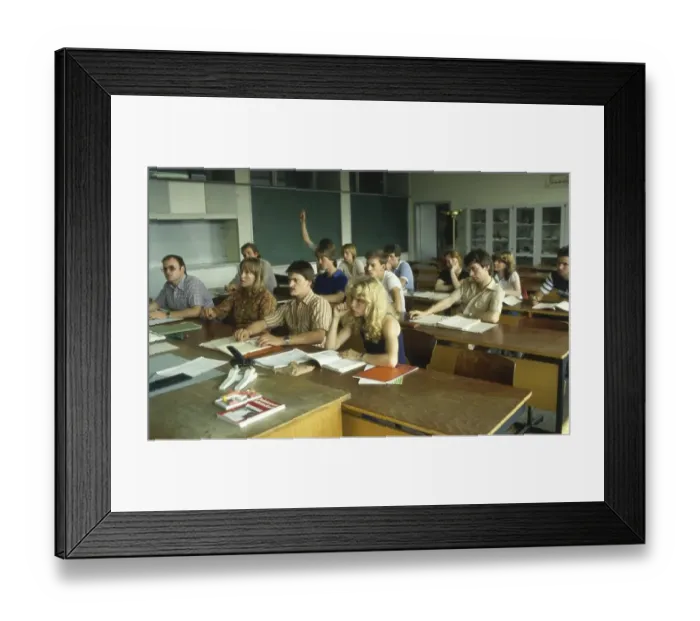 Framed Print : Hagen. Classes at the Cuno Vocational School on 9
