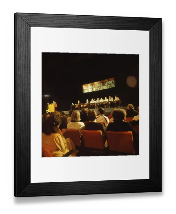 Framed Print : Ruhr area, GEW trade union, teachers demand reduction of working hours Framed Print : Ruhr area, GEW trade union, teachers demand reduction of working hours