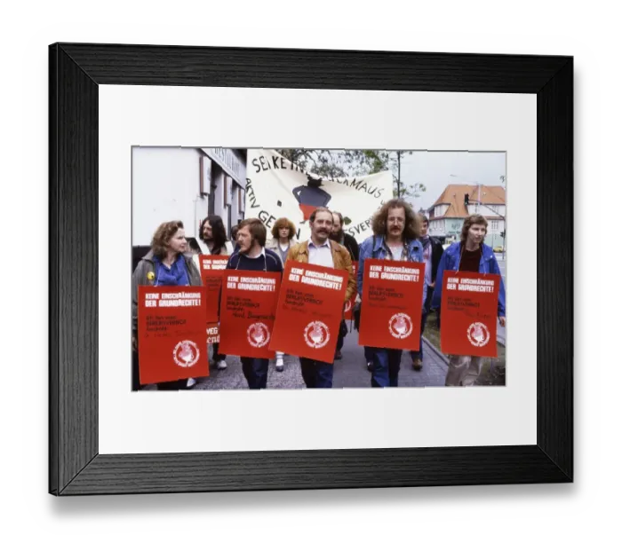 Framed Print : Ruhr area. DKP supporters affected by the occupational ban at a protest ca