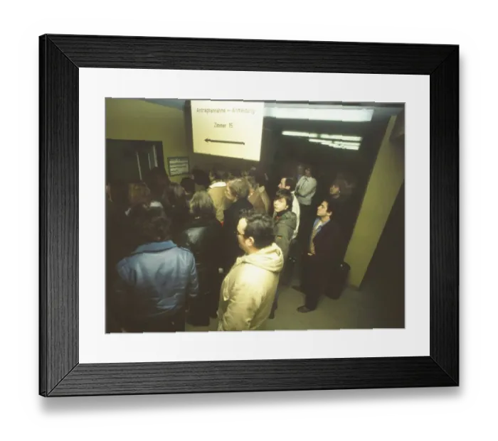 Framed Print : Dortmund. Unemployed at the AA Dortmund