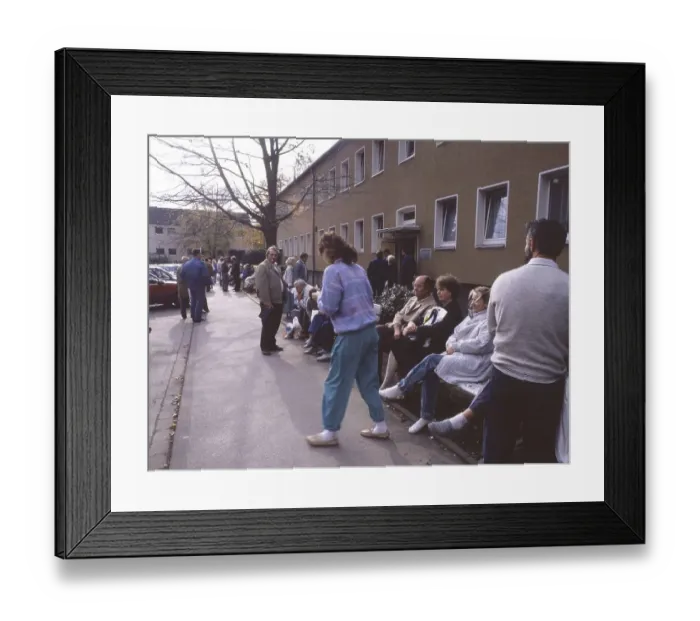 Framed Print : Gymnasium were also used. Immigrants and foreign refugees in North Rhine-Westphalia on 28 Framed Print : Gymnasium were also used. Immigrants and foreign refugees in North Rhine-Westphalia on 28