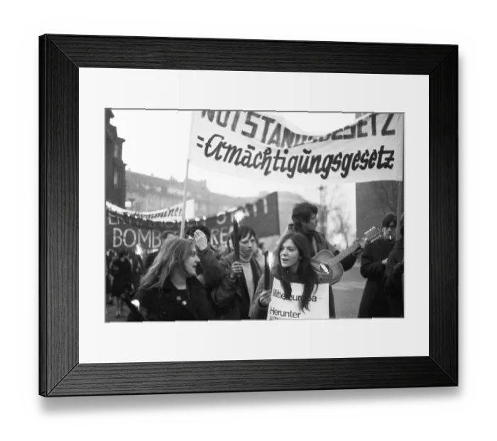 Framed Print : For disarmament and against nuclear weapons in Germany
