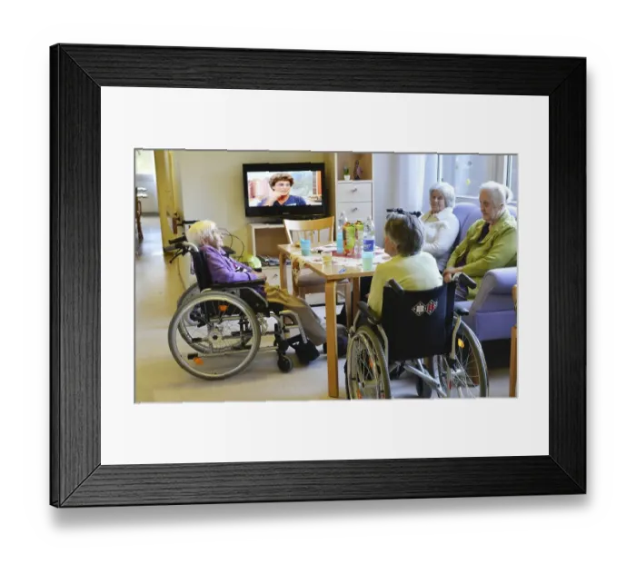Framed Print : Exemplary care in old people's homes