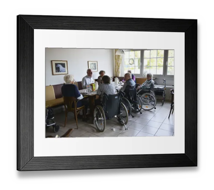 Framed Print : Exemplary care in old people's homes